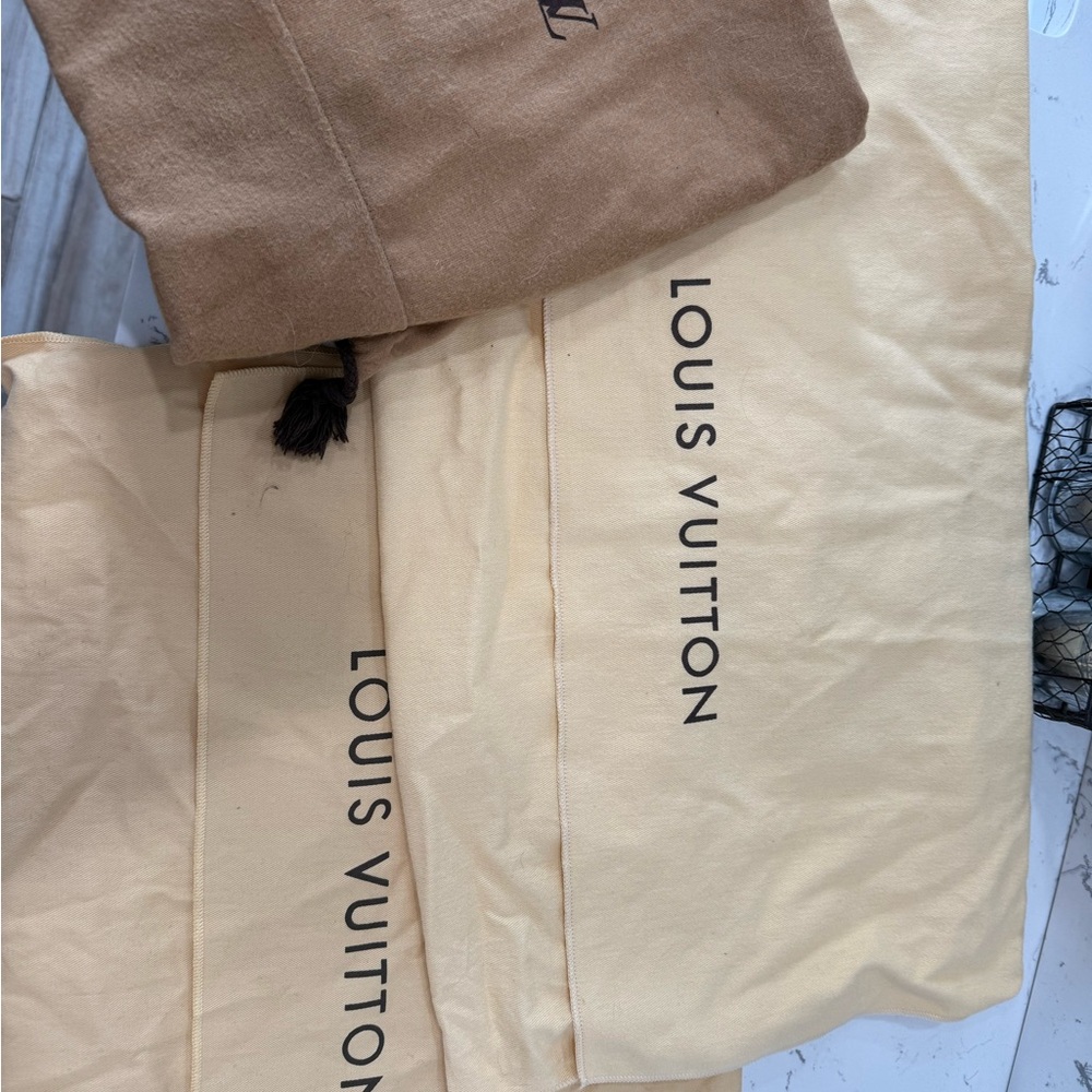 Louis Vuitton Beige and Brown Branded Dust Bag Set